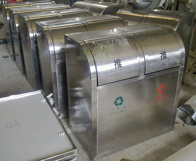 不銹鋼分類環保垃圾桶工廠成品圖
