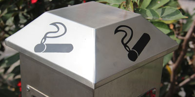 不銹鋼方形滅煙柱-戶(hù)外公共煙灰收集桶