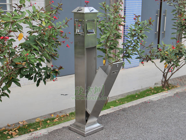 不銹鋼方形滅煙柱-戶(hù)外公共煙灰收集桶