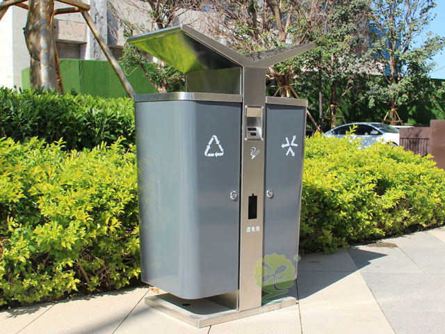戶外分類(lèi)式垃圾箱城市展翼果皮箱