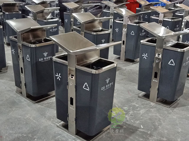 戶外分類(lèi)式垃圾箱城市展翼果皮箱